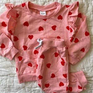 Baby Matching set with ruffled shoulder, 18-24 months